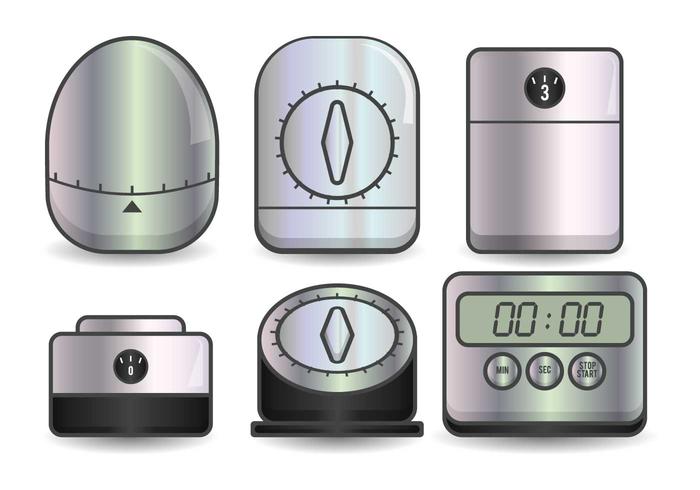 Egg timer realistic illustration set vector