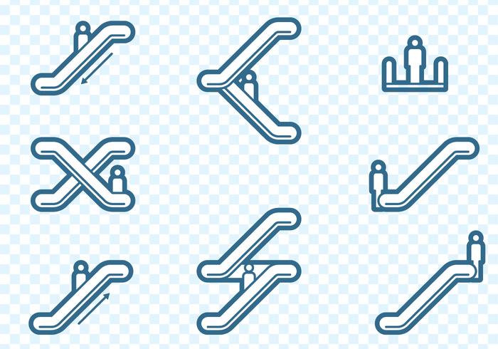 Escalator Icons vector