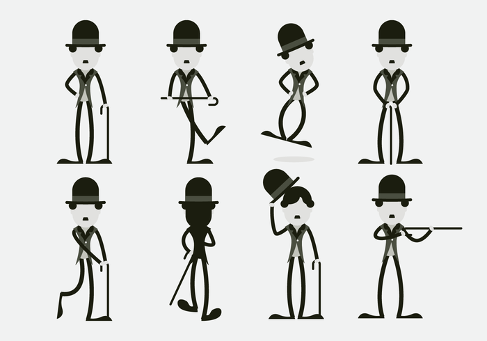 Divertido Charlie Chaplin carácter vectorial vector