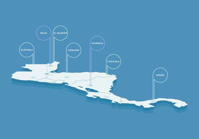 Libre pendientes América Central Mapa Vectores