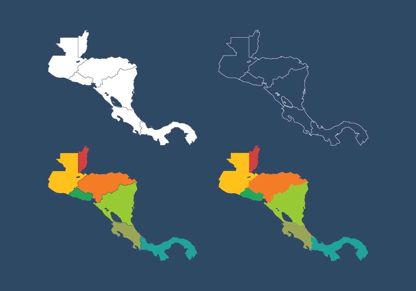 Free Outstanding Central America - Free Outstanding Central America Map Vectors