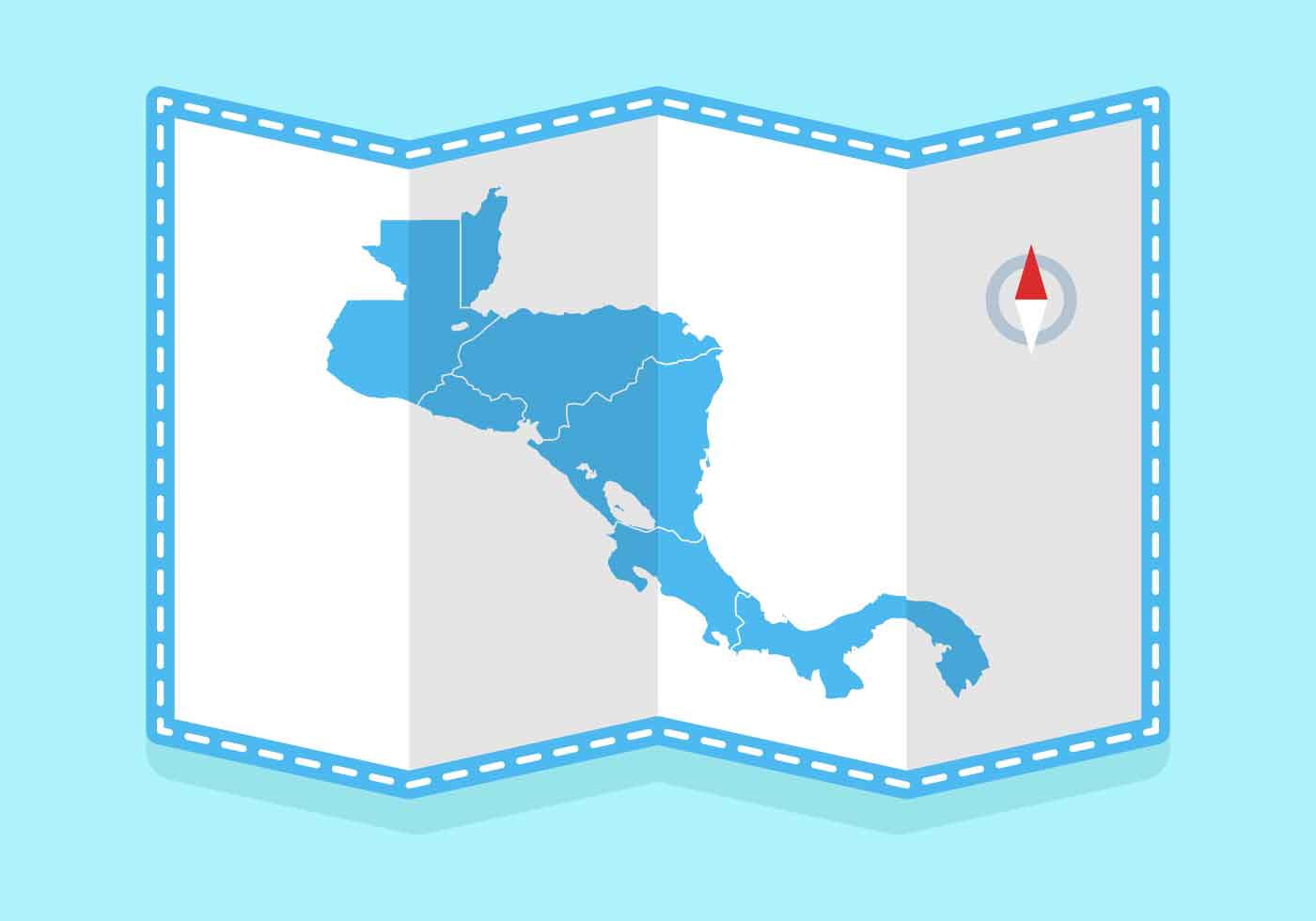 Free Outstanding Central America - Free Outstanding Central America Map Vectors