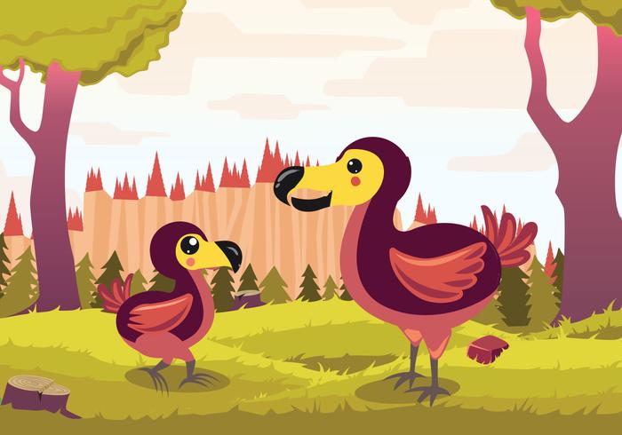 Ilustración vectorial de dibujos animados dodo vector