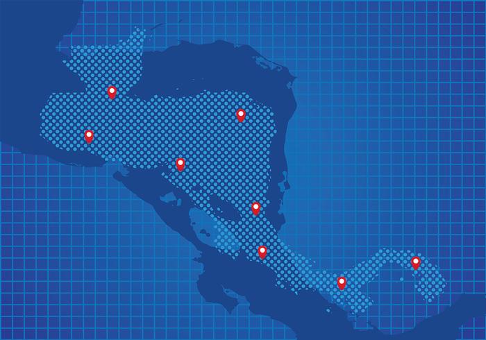 Central America Map Background Vector