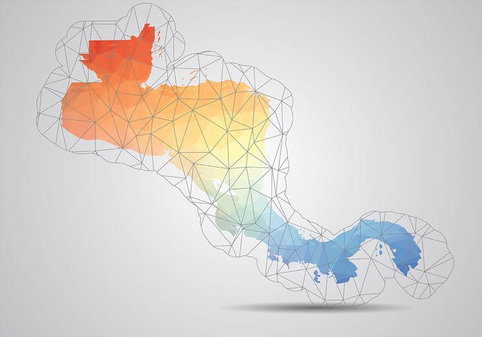 Central America Map Background Vector