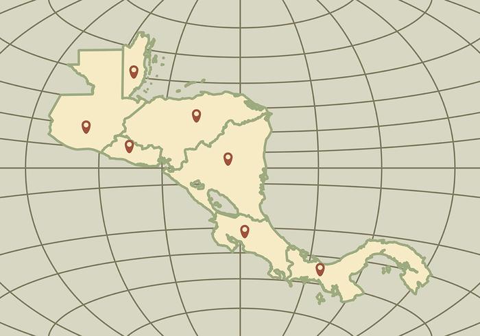 Central America Map Background Vector