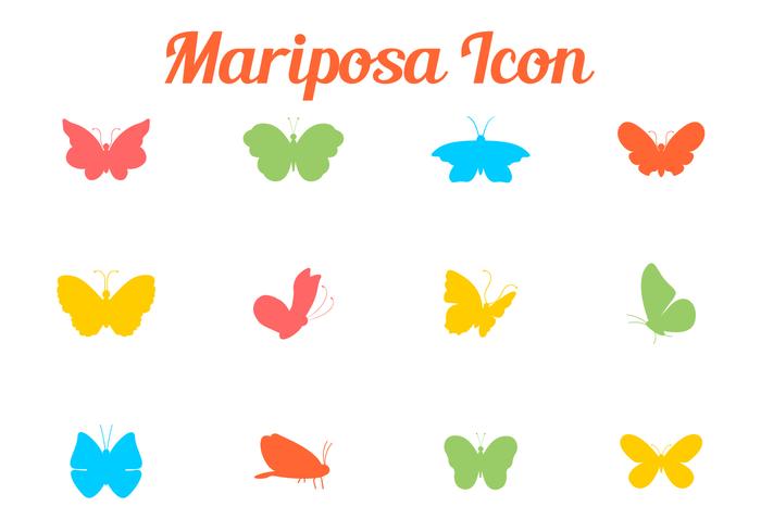 Silueta de la mariposa colorida vector