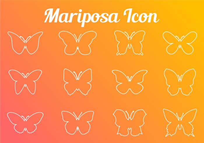 Icono Movimiento de mariposa Línea vector