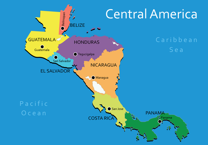 Centroamérica mapa vectorial vector