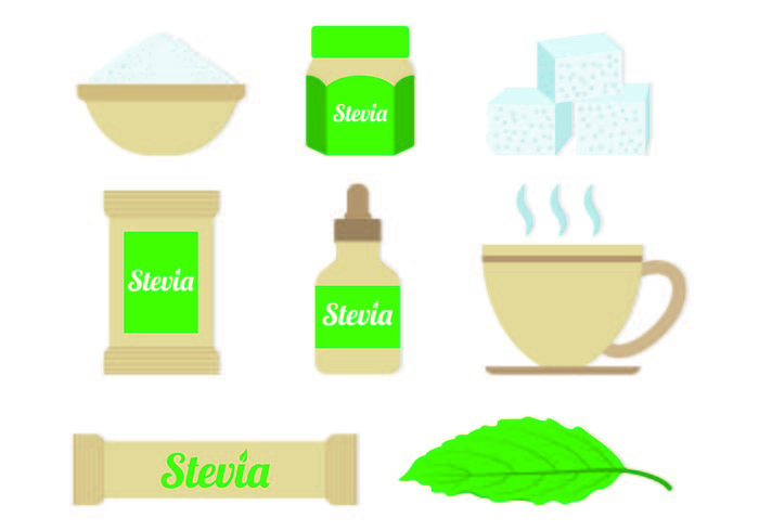 Set Of Stevia Sugar Vectors