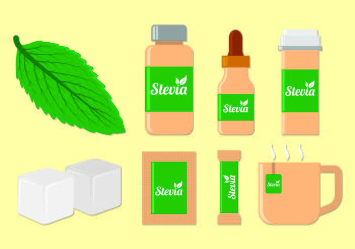 Set Of Stevia Sugar Vectors