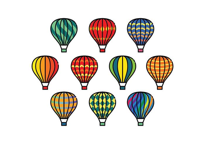 Free Colorful Hot Air Balloons Vectors