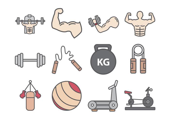 Fitness And Bodybuilder Icon vector