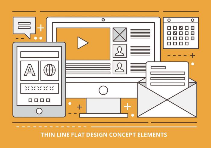 Free Flat Linear Vector Design Illustration Free Flat Linear Vector Design Illustration