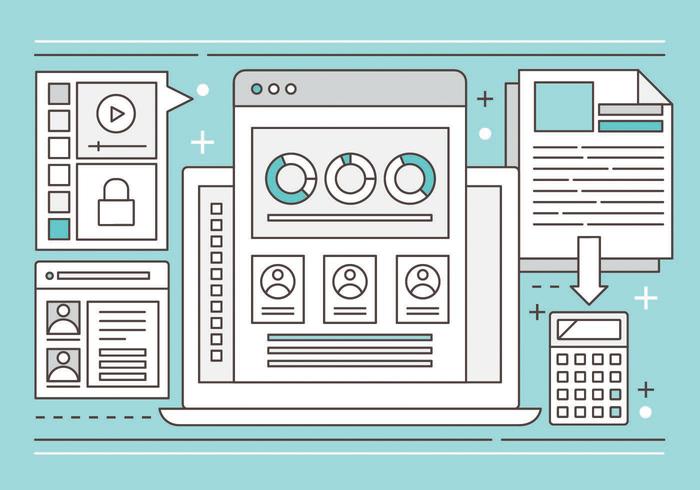 Free Flat Linear Vector Design Illustration