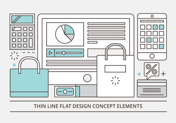 Free Flat Linear Vector Design Illustration