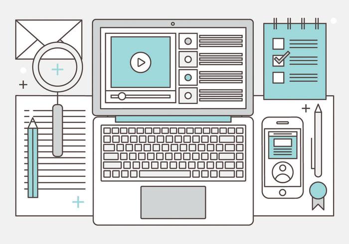 Free Flat Design Vector Digital Media Illustration Free Flat Design Vector Digital Media Illustration