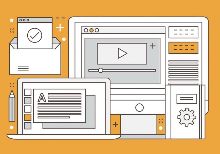 Free Flat Design Vector Digital Media Illustration Free Flat Design Vector Digital Media Illustration