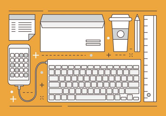 Free Linear Vector Desktop Illustration Free Linear Vector Desktop Illustration