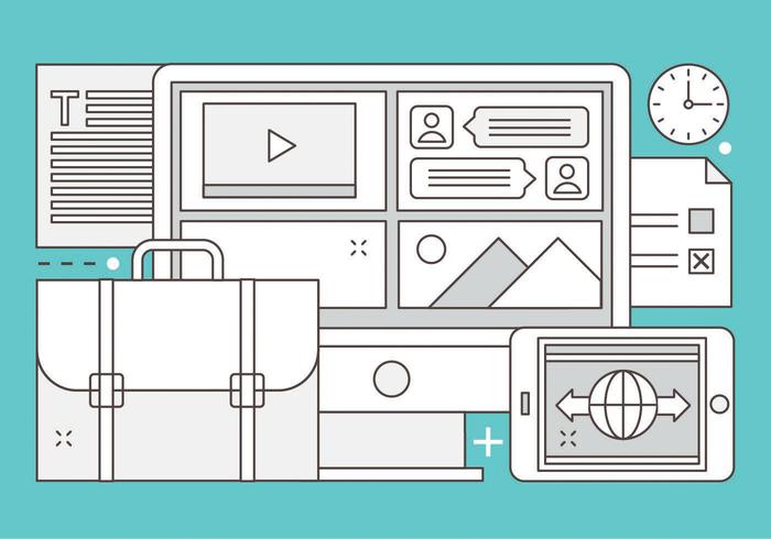 Free Linear Vector Office Elements Free Linear Vector Office Elements