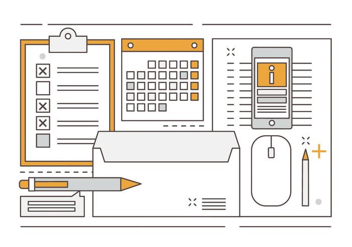 Free Linear Vector Office Elements Free Linear Vector Office Elements