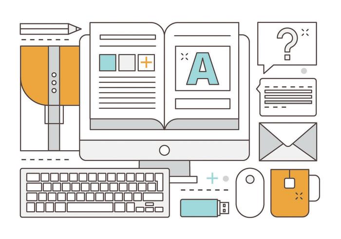 Free Linear Vector Office Elements Free Linear Vector Office Elements