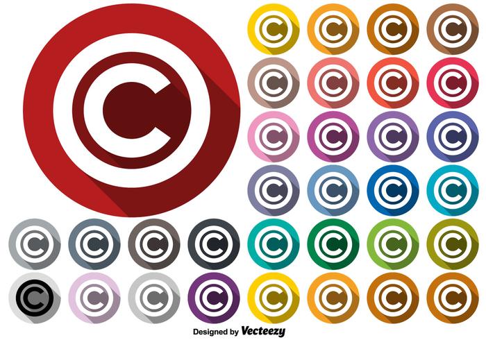 Vector Copyright Symbol Buttons Set