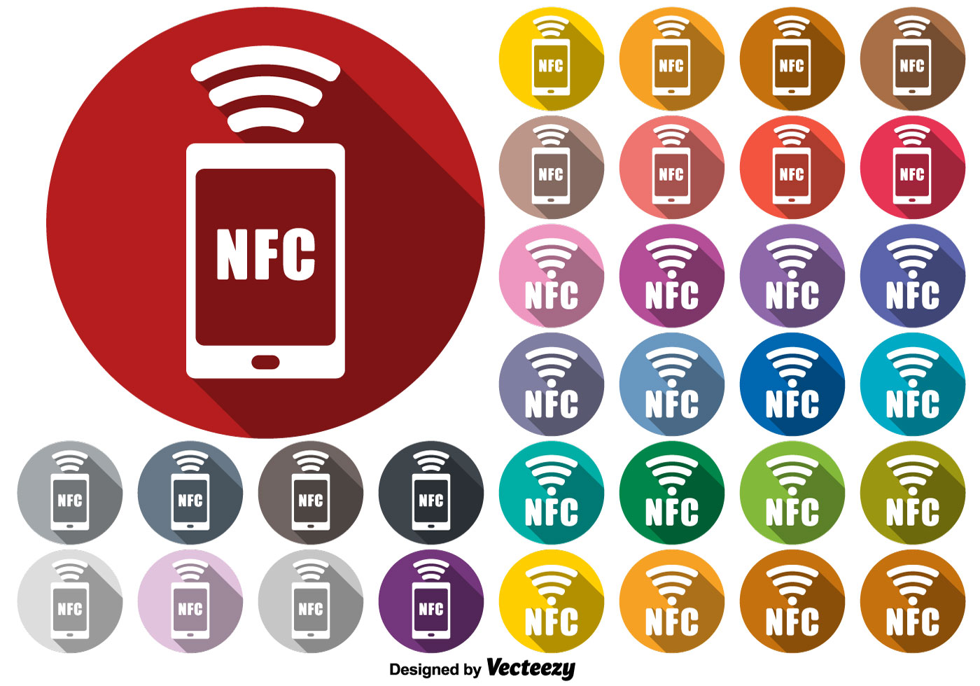 Vector NFC Connection Symbol Buttons Set 147584 Vector Art at Vecteezy