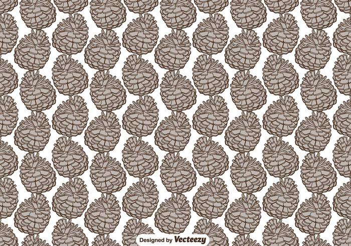 Seamless Pattern With Hand Drawn Pine Cone - Vector