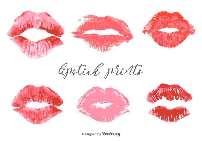 Vector Lipstick Prints Set