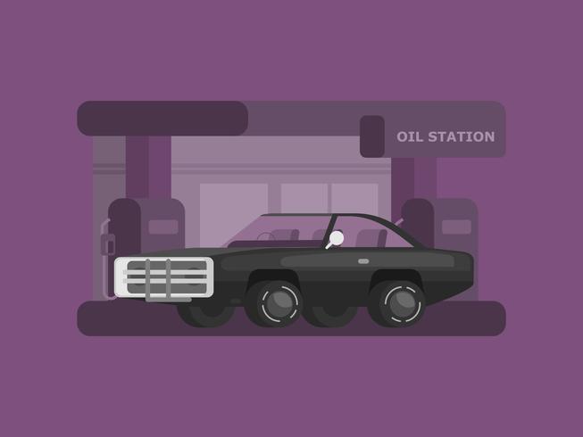 Dark Vintage Muscle Car Illustration vector