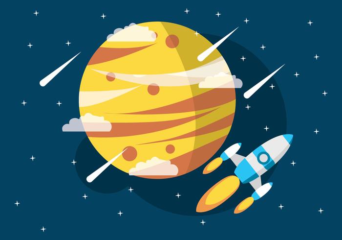 Space Ship In The Universe vector