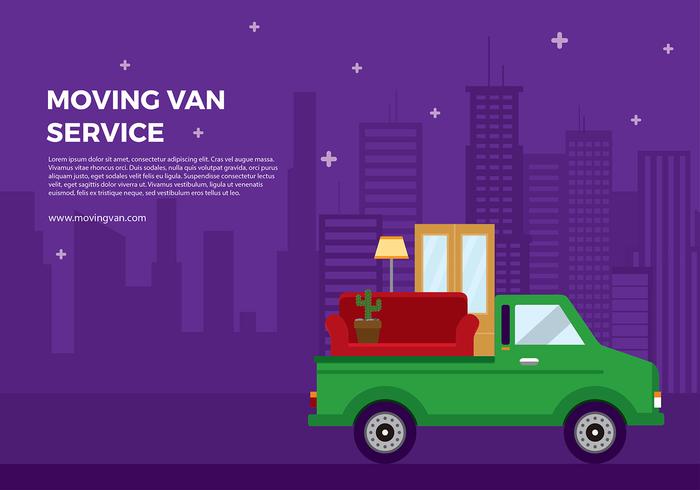 Moving Van Cartoon Free Vector