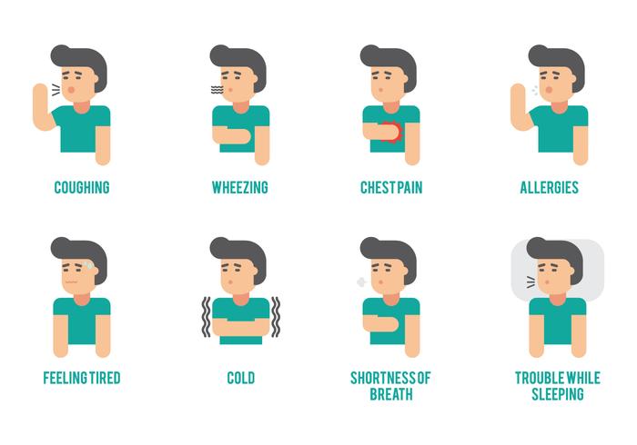 Asthma Infographic Elements vector