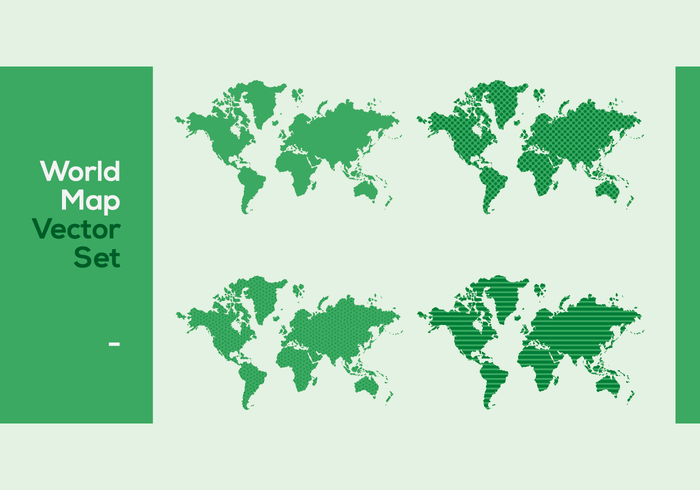 Patterned Vector World Map Set