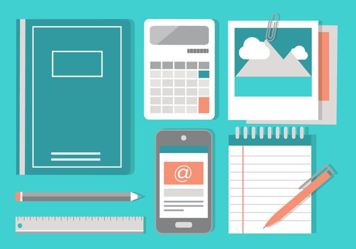 Free Vector Flat Design Office Elements Free Vector Flat Design Office Elements