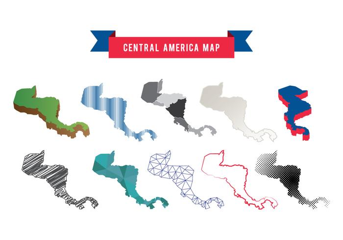 Mapa de América Central Vector