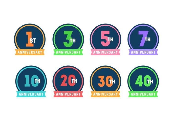 Insignias de aniversario vector