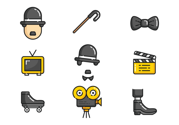 Charlie Chaplin Icons Vector
