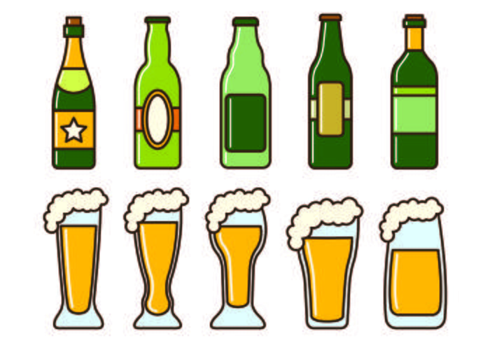 Conjunto De Iconos Cerveja vector