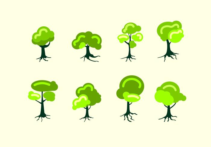 Árbol Con Roots Vector Libre