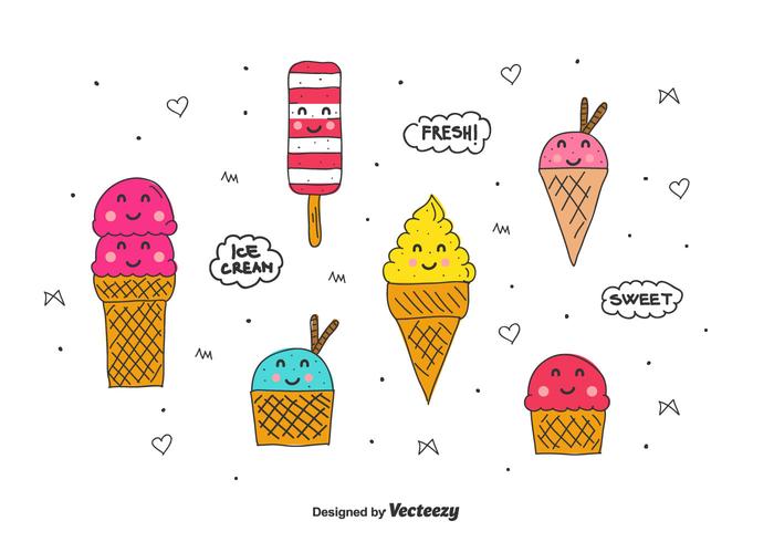 Conjunto de helado de dibujos animados vector