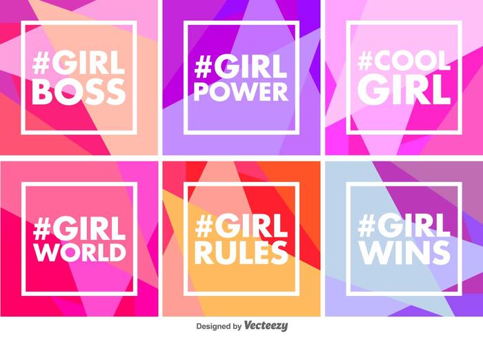 vector geometric girl power backgrounds