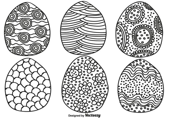 Vector Hand Drawn Easter Eggs For Spring Season