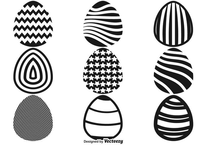 Easter Eggs Flat Icons Vector