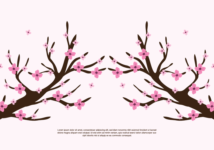 Flores rosadas de las ramas vector