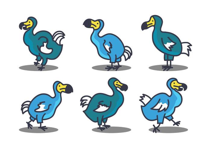 Dodo cute illustration set vector