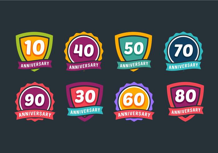 Insignias de aniversario vector