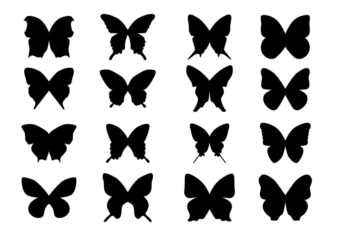 Download Black Silhouette Butterfly - Download Free Vectors ...