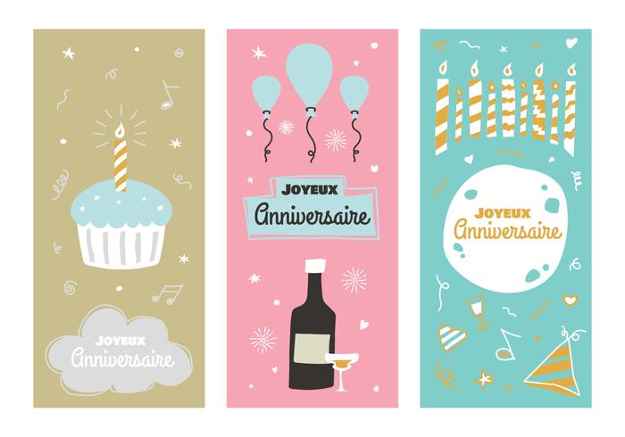 Vintage Anniversaire Vector Posters